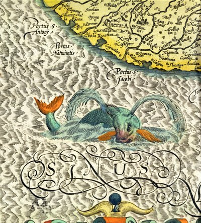 C.3.c.8 Sjømonster, detalj fra side 369-70 i Mercators 