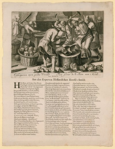 Ceforgeron myn goede vrind. Karikatur om arvefølgen til den engelske tronen, 1688-89 av Dutch School