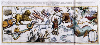 Himmelkart over stjernebildene: Orion, Tyren, Væren, Fiskene osv., 1666-1668 av Dutch School