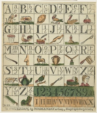 Barnealfabet (håndfarget tresnitt) av Dutch School