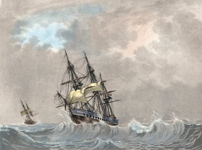 Den nederlandske marinefregatt under seil av Dutch School