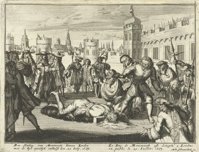 Henrettelse av hertugen av Monmouth, 15. juli 1685 etsning. av Dutch School
