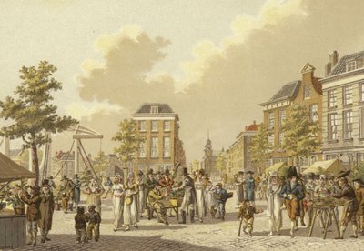 Blomstermarked, Rotterdam, 1807 av Dutch School