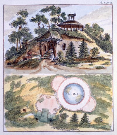 Hagedekorasjoner, fra Magazine of Garden Gems av G. van Laar, utgitt 1802 av Dutch School