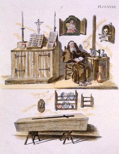 Illustrasjon fra Magazine of Garden Gems av G. van Laar, utgitt 1802 av Dutch School