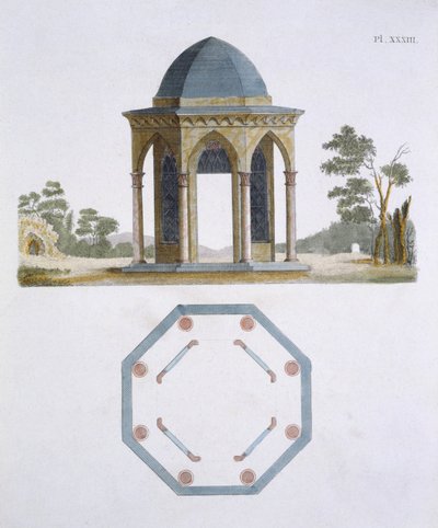 Illustrasjon fra Magazine of Garden Gems av G Van Laar, 1802 av Dutch School