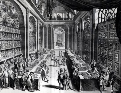 Levin Vincents samling av kuriositeter, illustrasjon fra Theatre de la Merveilles de la Nature, ca. 1719 av Dutch School