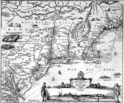 Kart over New Amsterdam, ca. 1650 (gravering) av Dutch School