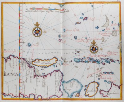 Kart over øyene Java; Madura; Bali og andre øyer. av Dutch School