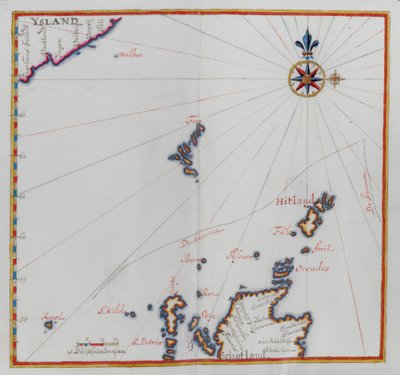 Kart over Shetlandsøyene. av Dutch School