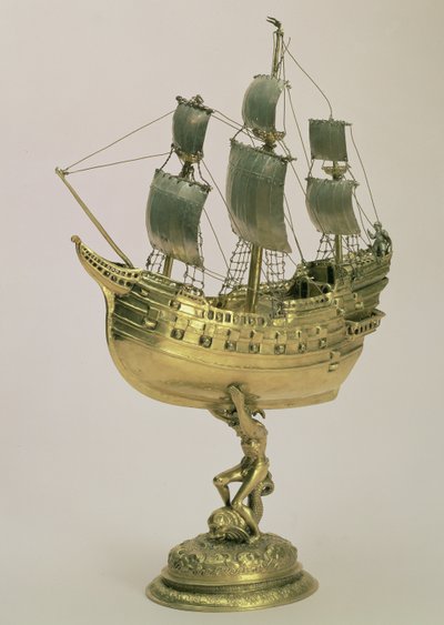 Modell krigsskip, Amsterdam, 1595-96 (forgylt sølv) av Dutch School