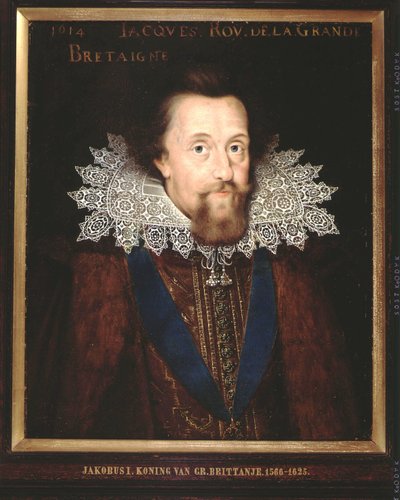 Portrett av James I, konge av England, 1614 av Dutch School