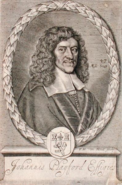 Portrett av John Playford (1623-86) gravert av Frederick Hendrick van Hove (ca. 1628-98) (gravering) av Dutch School