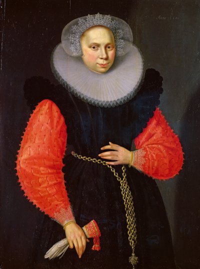 Portrett av en kvinne, 1600 av Dutch School