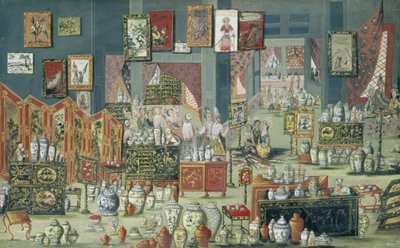 Butikk som selger kinesiske varer, 1680-1700 av Dutch School