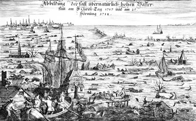 The Christmas Flood of 1717 av Dutch School