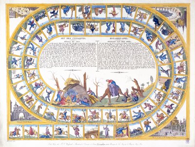 Kosakkspillet med illustrasjoner av ulike typer russiske soldater, ca. 1815-16 av Dutch School