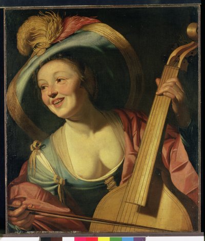Viola da Gamba-spilleren av Dutch School