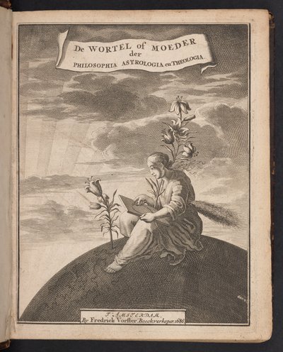 Tittelsiden til #39;Aurora#39; (Dawn in the Rising) skrevet av Jacob Böhme av Dutch School