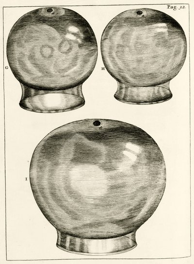Diverse koppingsglass, fra The Practice of Medicine av Frederik Dekkers, 1694 av Dutch School