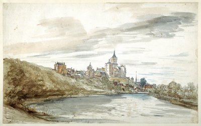 View of Cleves, sent på 1600-tallet (penn og brunt blekk med akvarell og kroppsfarge på papir) av Dutch School