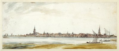 Utsikt over Emmerich, sent på 1600-tallet (penn og brunt blekk med akvarell på papir) av Dutch School