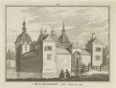 Utsikt over Endegeest Castle, Oegstgeest, Nederland av Dutch School