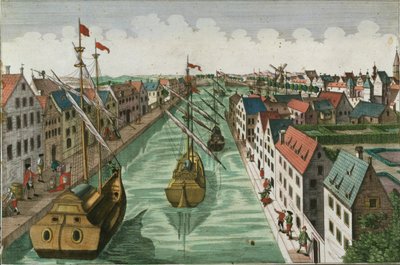 Utsikt over Kettel Gate i Delft av Dutch School