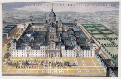 Utsikt over Madrid Escorial, ca. 1662-5 av Dutch School