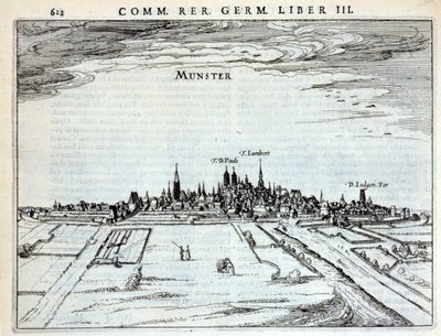 Utsikt over byen Munster, fra Rerum Germanicarum, av P. Bertin, Amsterdam 1616 av Dutch School