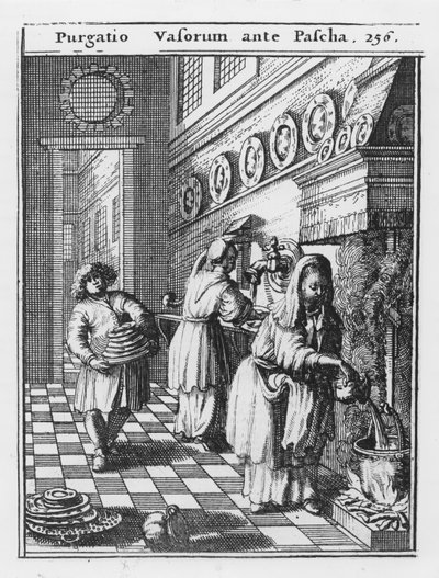 Vasking av husholdningskarene før påske (Purgatio Vasorum ante Pascha), illustrasjon fra 