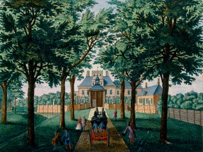 Westerhout House, fra Het Zeganpralent Kennemerlant av Hendrick de Leth og Matthias Brouerius Van Nidek, utgitt ca. 1700-1730 av Dutch School