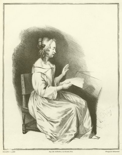 Kvinne leser et brev av Dutch School