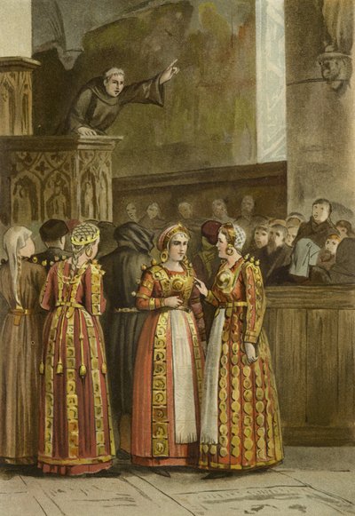 Kvinner i tradisjonell friesisk drakt, Nederland, 1400-tallet av Dutch School