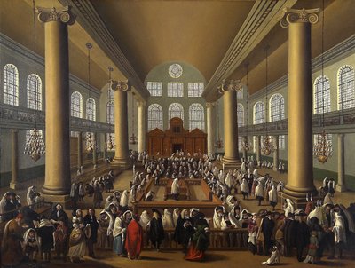 Den portugisiske synagogen, Amsterdam av Dutch School Dutch School