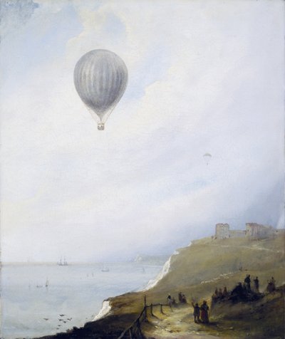 Ballong over klippene, Dover, 1840 av E.W. Cocks