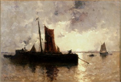Elvescene med frakt av E. Aubrey Hunt