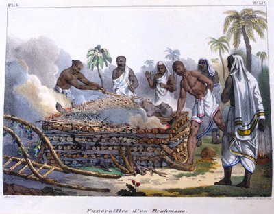 Brahmin-begravelse, India, midten av 1800-tallet av E Beau