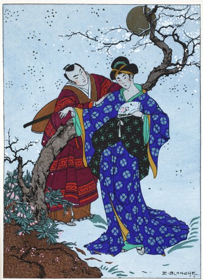 Flørtende geisha av E. Blanche