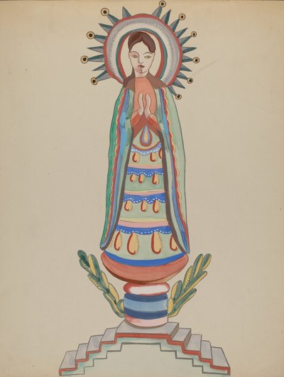 New Mexico, Bulto, polykrom trefigur, 19351942. av E. Boyd