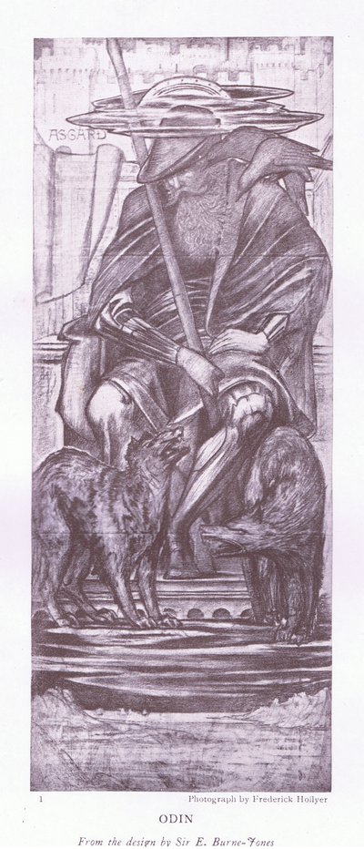 Odin-et design av E Burne Jones, 1920-tallet av E. Burne Jones
