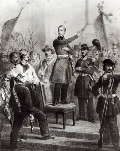 Alphonse de Lamartine ved rådhuset av E. Charpentier