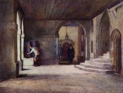 Eton: The Cloisters (farge litho) av E. D. Brinton