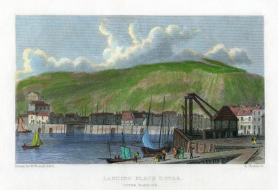 Landingssted, ytre havn, Dover, Kent, 1800-tallet. av E. Finden