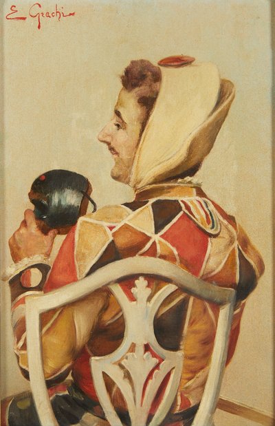 Forberedelser til ballet (olje på lerret) av E. Giachi