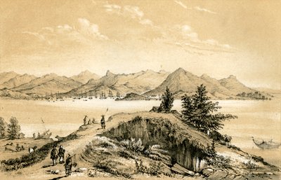 Bukten og øya Hong Kong, 1847 av E Gilks