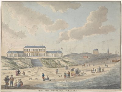 Dårlig hotell i Scheveningen Flaggermushotell i Scheveningen (tittel på objekt) av E. Huygens