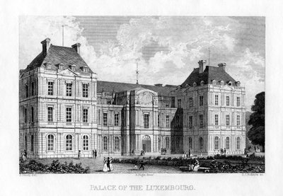 Luxembourg-palasset, Paris, c1830. av E. I. Roberts