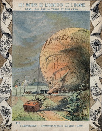 Fall av aerostat Le Giant nær Hannover - oktober 1863 av E. Letellier