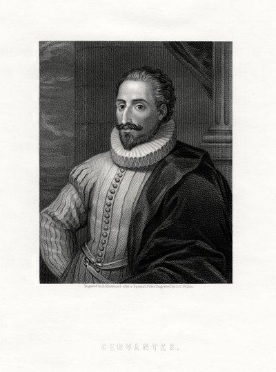 Miguel de Cervantes , spansk romanforfatter, poet og dramatiker, 1800-tallet av E. Mackenzie